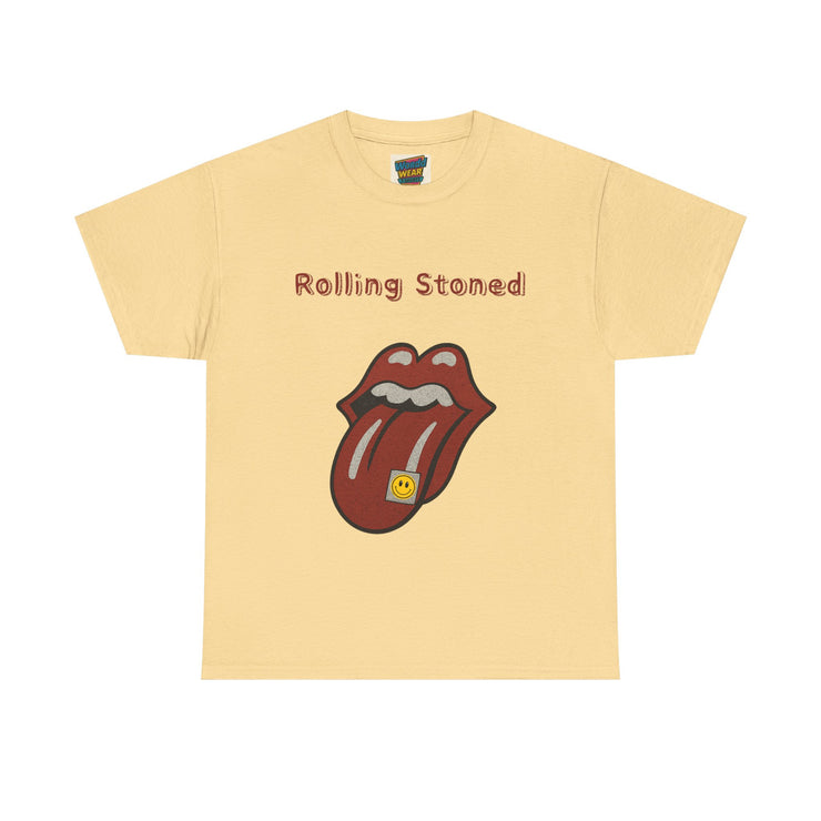 Peach Yellow Vintage Rolling Stoned graphic tee, unisex retro style t-shirt for men and women 
