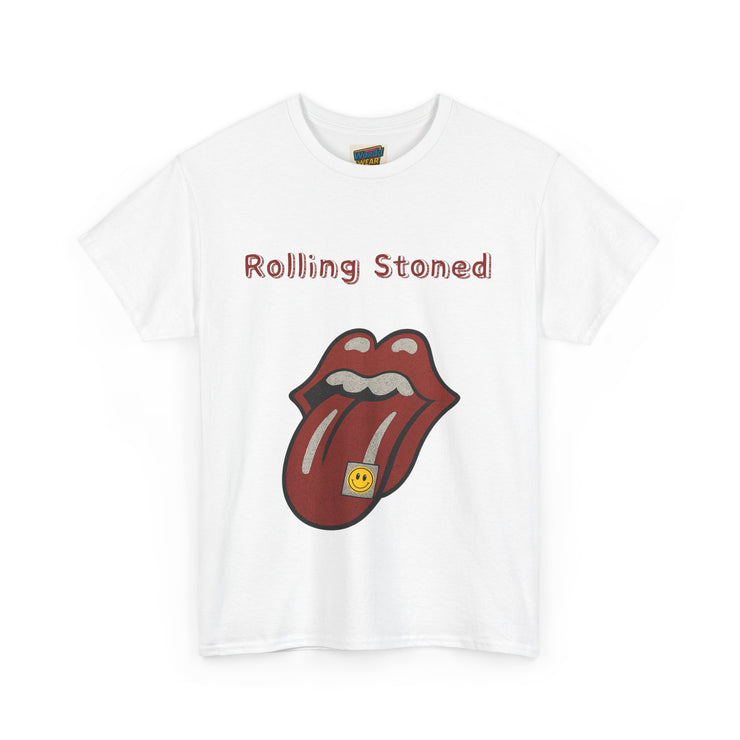 White Vintage Rolling Stoned graphic tee, unisex retro style t-shirt for men and women 