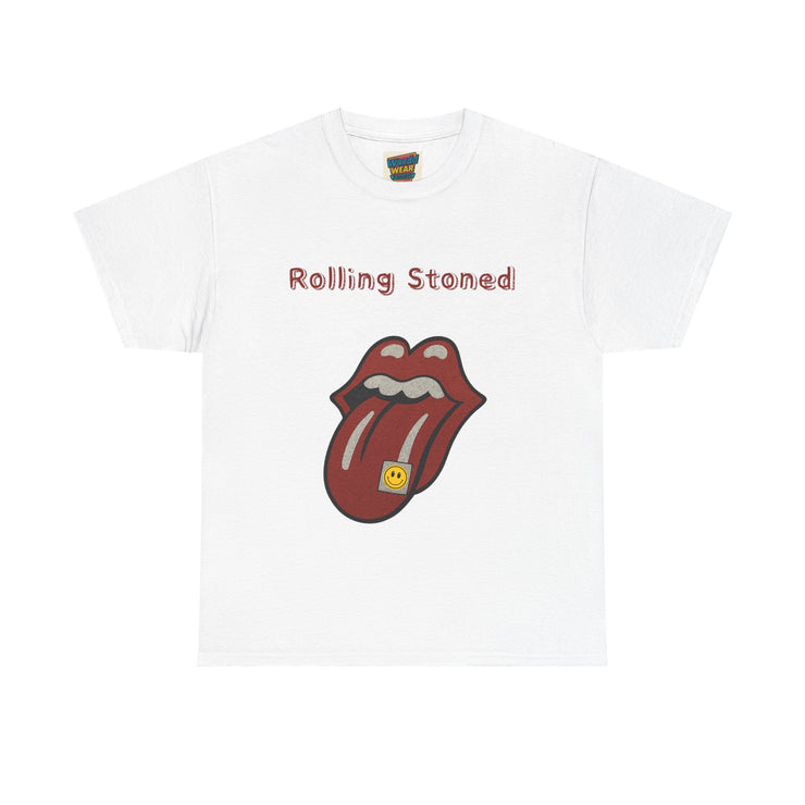 White Vintage Rolling Stoned graphic tee, unisex retro style t-shirt for men and women