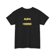 Aura Farming +9999 unisex t-shirt featuring Gen Z and Gen Alpha slang, streetwear fashion tee for stacking aura, confidence, and drip.