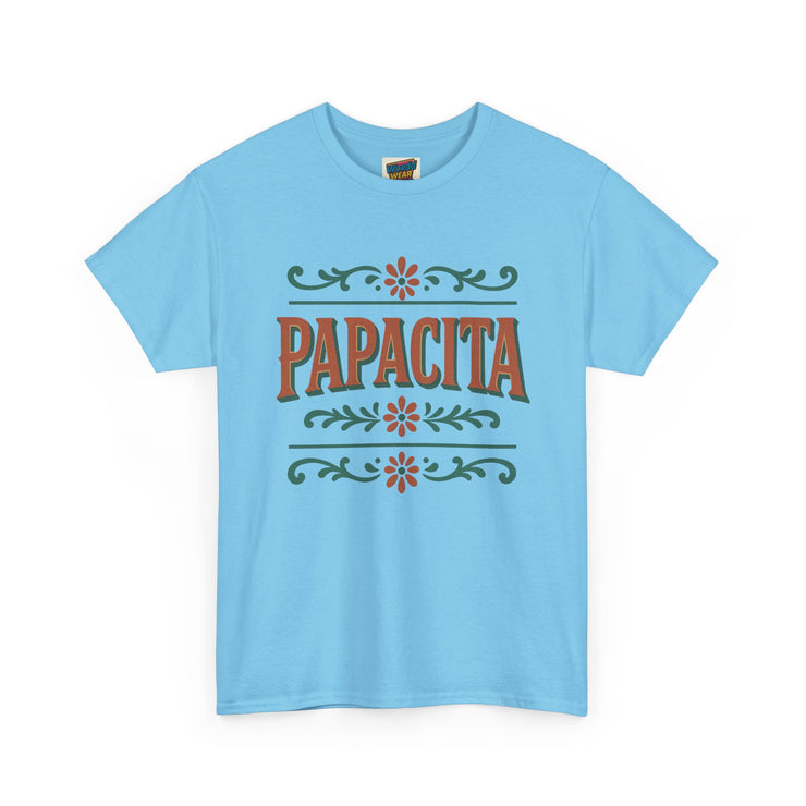 Blue Papacita unisex heavy cotton graphic t-shirt, cool dad gift for Father’s Day, casual streetwear tee for celebrations and everyday wear