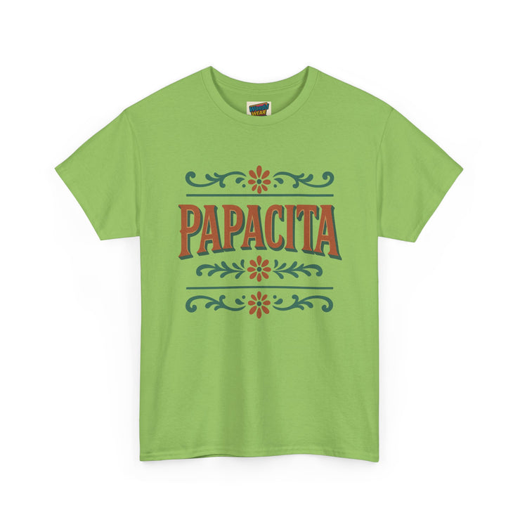 green Papacita unisex heavy cotton graphic t-shirt, cool dad gift for Father’s Day, casual streetwear tee for celebrations and everyday wear
