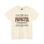 natural Papacita unisex heavy cotton graphic t-shirt, cool dad gift for Father’s Day, casual streetwear tee for celebrations and everyday wear