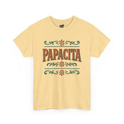 yellow Papacita unisex heavy cotton graphic t-shirt, cool dad gift for Father’s Day, casual streetwear tee for celebrations and everyday wear
