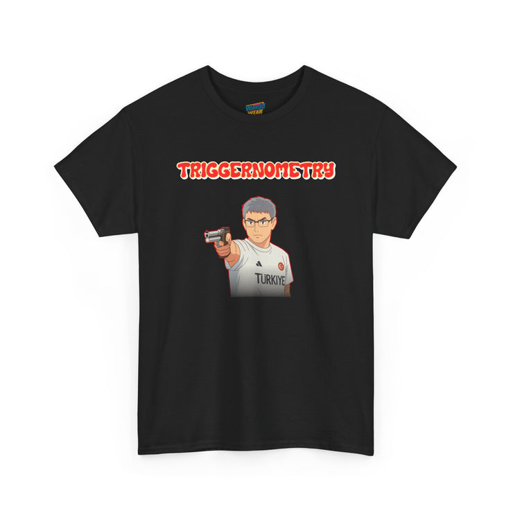 Yusuf Dikec Olympic pistol shooter inspired tee – Triggernometry graphic print close up